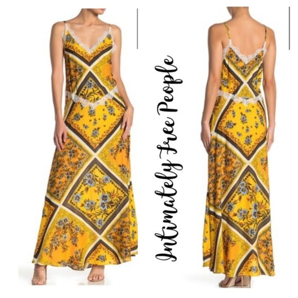 Free People Stevie Maxi Lace Trimmed 